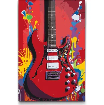 Malování podle čísel - Elektrická kytara Velikost: 40x60cm, Rámování: Pouze srolované plátno