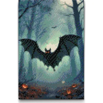 Diamantové malování Diamantové malování - Netopýr v lese Velikost: 20x30cm, Rámování: Pouze srolované plátno, Diamanty: Kulaté