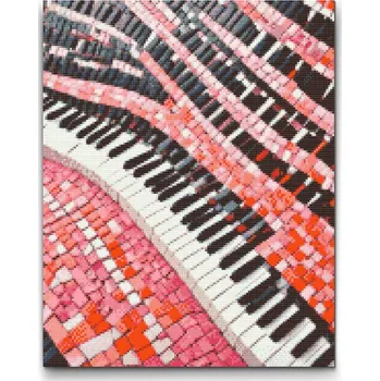 Diamantové malování Diamantové malování - Klávesy v mozaice Velikost: 30x40cm, Rámování: Pouze srolované plátno, Diamanty: Čtvercové