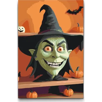 Malování podle čísel - Čarodejnická maska Velikost: 20x30cm, Rámování: Pouze srolované plátno