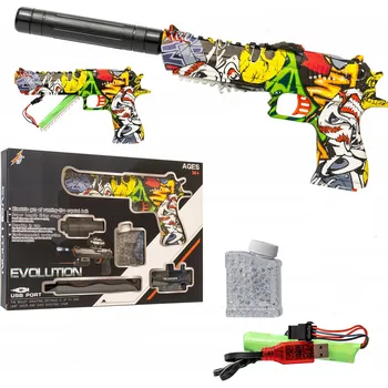 Dětská zbraň AUTOMATICKÁ PISTOLE DESERT EAGLE NA GELOVÉ KULIČKY BLASTER ELEKTRICKÁ DÁREK