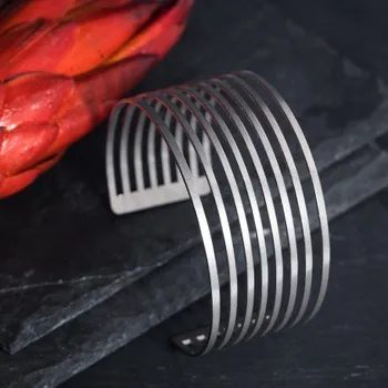 Náramek Dámský luxusní ocelový náramek - Parallel silver