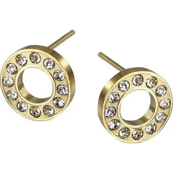 Náušnice Free Style Náušnice z chirurgické oceli pecky se zirkony ESS652GD Průměr mm: 10