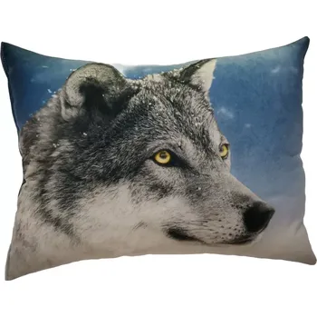 Dekorativní polštářek Polštář s vlkem , vlk , hlava vlka (dekorativní polštářek )
