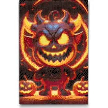 Diamantové malování Diamantové malování - Ohvivý ďáblík Velikost: 20x30cm, Rámování: Pouze srolované plátno, Diamanty: Kulaté