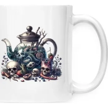 Hrnek malý bílý s potiskem dáš si čajíček?