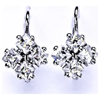 Náušnice Stříbrné náušnice čirý zirkon - VE2 (Stříbrné náušnice se zirkony)