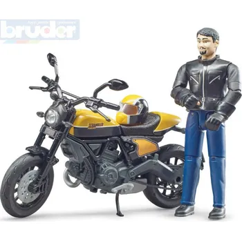 BRUDER 63053 Motocykl Ducati Scrambler Full Throttle set s figurkou motorkáře | 224228