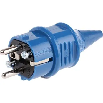 Elektrická zásuvka Síťová zástrčka barva Modrá, formát pólů: 2P plus E, 16A Zástrčka Francie, Německo CEE 7/7 německá, Schuko / francouzská,