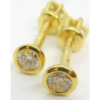 Náušnice Klenoty Budín Dámské peckové zlaté náušnice se zirkony na šroubek pecičky 585/1,32gr H751 (Klenoty Budín Dámské peckové zlaté náušnice se zirkony na šroubek pecičky 585/1,32gr H751)
