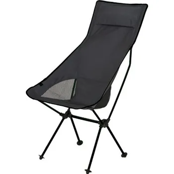 kempingová židle Cestovní židle BasicNature Ultralight High Rest Black