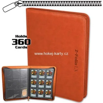 Obal pro sběratelský předmět BCW Kožené Premium album A4 Z-Folio LX, oranžové na zip