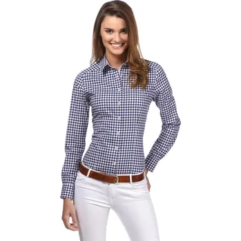 Dámská halenka Dámská košile modrá kostka Vincenzo Boretti 795NB Velikost: L / 40 / 08 / 12