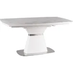 Eoshop Jídelní stůl rozkládací SATURN II 160 ceramic bílý mramor/bílý mat