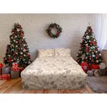 Matex Flanelové povlečení 140x200 + 70x90 cm - Tradiční Vánoce béžové