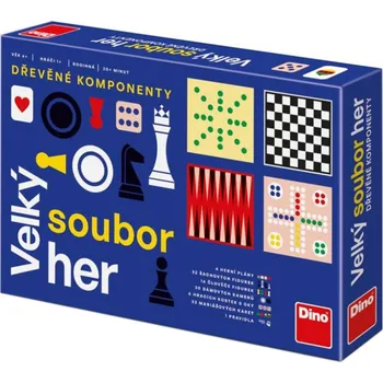 Společenská hra DINO DŘEVO Hra VELKÝ SOUBOR 150 HER *SPOLEČENSKÉ HRY* | 906524