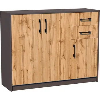 Komoda Komoda AGNES/HIT 3D2S grafit/dub wotan