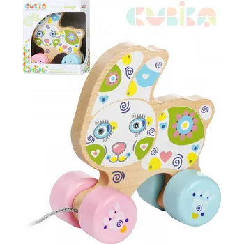Dřevěná hračka CUBIKA DŘEVO Baby Králík tahací na kolečkách *DŘEVĚNÉ HRAČKY* | 752771