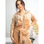 Dámská crop-top velurová VSB NORA mikina beige, VELIKOST L/XL