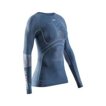 Dámská móda X-Bionic Energy Accumulator 4.0 Shirt Round Neck Women Mineral Blue/Arctic White modrá L