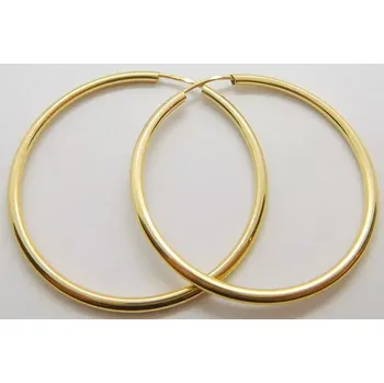 Náušnice Klenoty Budín Dámské zlaté kruhy ze žlutého zlata pr. 40mm/4cm 585/1,29gr H574 (Klenoty Budín Dámské zlaté kruhy ze žlutého zlata pr. 40mm/4cm 585/1,29gr H574)