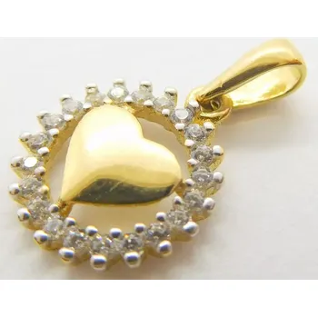 Přívěsek Klenoty Budín Dámský zlatý přívěsek se zirkony srdíčko 585/0,72gr H754 (Klenoty Budín Dámský zlatý přívěsek se zirkony srdíčko 585/0,72gr H754)