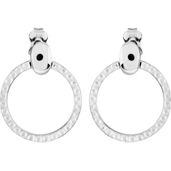 Náušnice GEMMAX Visací kulaté náušnice z bílého zlata na puzetu-velké – zlatý šperk ryzosti 585/1000 v Dárkovém balení s Certifikátem GLEWN-02986