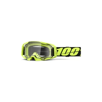 Motocyklové brýle Mx Brýle 100% Armatic Goggles Neon Yellow Clear Lens