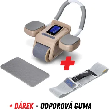 Posilovací válec na břicho HMS KA08 s automatickým odskokem + HB010 ZDARMA Barva: Hnědá