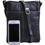 Malá kožená crossbody kabelka 213-3013 černá, Arwel