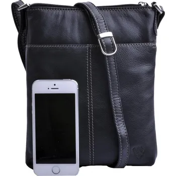 Kabelka Malá kožená crossbody kabelka 213-3013 černá, Arwel