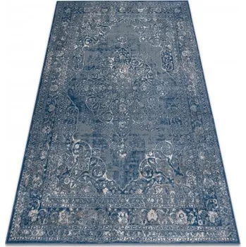 Koberec Makro Abra Vlněný kusový koberec NAIN 7599/51611 Klasický modrý béžový Rozměr: 80x150 cm