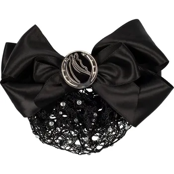 Umbria Equitazione Síťka do vlasů s mašlí a broží Umbria Equitazione, černá