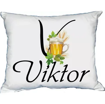 Dekorativní polštářek Polštář s pánským jménem VIKTOR (polštář se jménem VIKTOR)