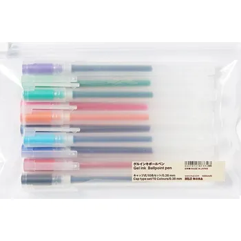 Gelové pero MUJI 0,38mm, 10ks barevná sada
