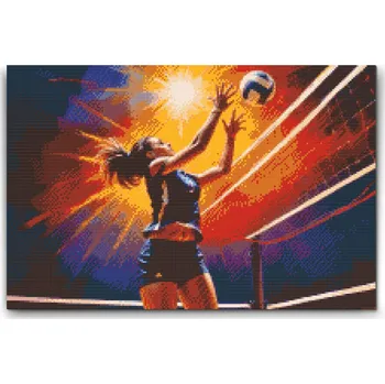 Diamantové malování Diamantové malování - Voleybalistka Velikost: 40x60cm, Rámování: Pouze srolované plátno, Diamanty: Kulaté