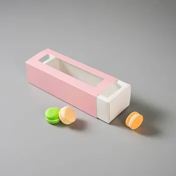 Jedlá dekorace na dort Cake Star Cake Star Krabička na makronky růžová 20,8 x 7,3 x 5,5 cm (na 6 kusů)