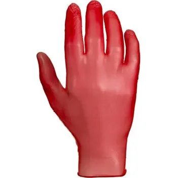 Pracovní rukavice Jednorázové rukavice 100, Červená S Práškované
