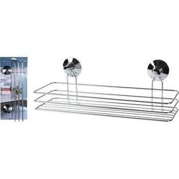 Drátěná police HOMESTYLING Polička kovová do koupelny 35 x 11 x 14 cm stříbrná KO-C80651830