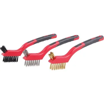 Drátěný kartáč Sada ručních kartáčů FESTA nerez, nylon, mosaz 3ks 180mm plast