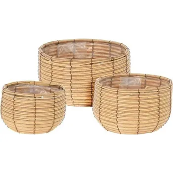 Květináč PROGARDEN Sada květináčů 3 ks polyratan KO-430020070