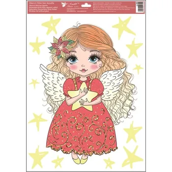 Okenní dekorace Anděl Okenní fólie andělky s glitry 35 x 50 cm 284 Typ: 2