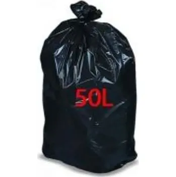 Pytle na odpadky Pytel na odpadky 50 ks, Černá Polyetylen s vysokou hustotou 50L