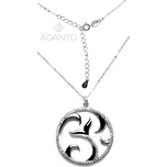 Stříbrný náhrdelník ploutev se zirkony