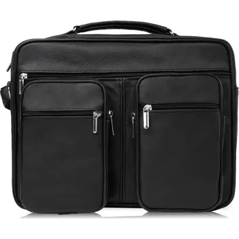 Abruzzo Kožená pánská taška přes rameno A4 do práce - jedna komora černá
