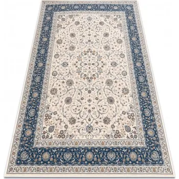 Koberec Makro Abra Vlněný kusový koberec NAIN 7179/51613 Klasický béžový modrý Rozměr: 80x150 cm