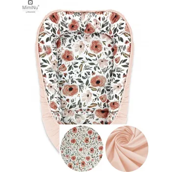 Hnízdečko pro miminko Mamido Hnízdečko pro miminko MimiNu oranžové s květinami