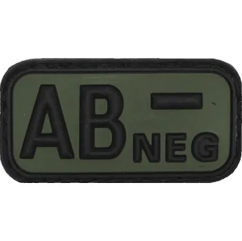 MFH Nášivka na suchý zip s krevní skupinou (AB-) (plast 3D) - forest
