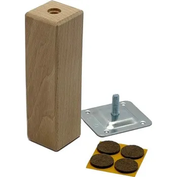 Nábytkové kování In-Design Dřevěná nábytková nožka 45 x 45 x 100 mm buk lakovaný 06