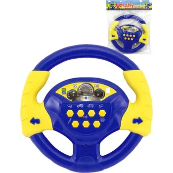 Hračka pro nejmenší Volant baby žluto-modrý 20cm na baterie Světlo Zvuk CZ v sáčku | 927065